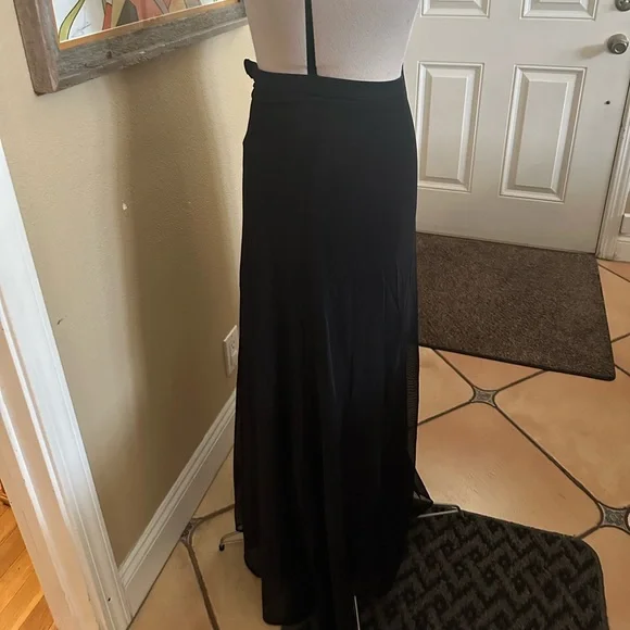 Vintage Tadashi black tulle and knit skirt sz 12 (C9) - Picture 3 of 6